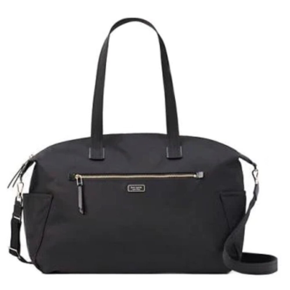 Kate Spade Dawn Weekender “Black” Nylon Travel Bag + Free Cosmetic Pouch